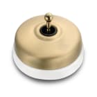FONTINI - Conmutador 10AX 250V metal / porcelana dorado / blanco sin paso