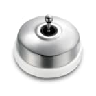 FONTINI - Conmutador 10AX 250V metal / porcelana cromada / blanco sin paso