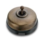 FONTINI - Conmutador 10AX 250V metal / porcelana patiné / negro con paso