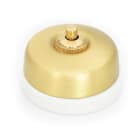 FONTINI - Pulsador botón 10A 250V 24V DC metal / porcelana dorado / blanco sin paso