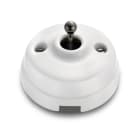 FONTINI - Pulsador manecilla 10A 250V porcelana blanco / níquel negro con paso