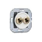 FONTINI - Interruptor doble manecilla 10A 250V oro / blanco (Pack)
