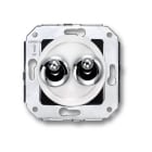 FONTINI - Doble conmutador manecilla 10A 250V cromo blanco (Pack)
