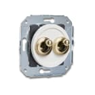 FONTINI - Conmutador doble manecilla 10A 250V oro / blanco (Pack)