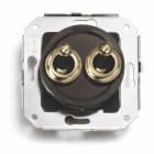 FONTINI - Conmutador doble manecilla 10A 250V oro / marrón (Pack)