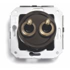 FONTINI - Conmutador doble manecilla 10A 250V patiné / marrón (Pack)