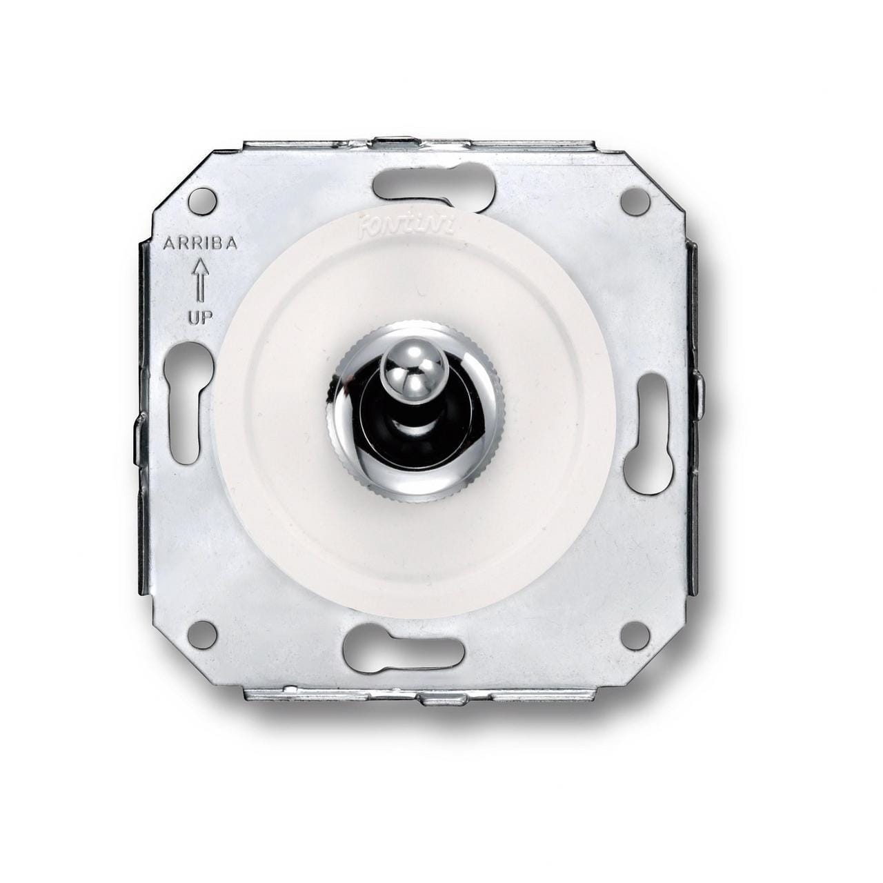 FONTINI - Conmutador manecilla 10A 250V cromo blanco (Pack)