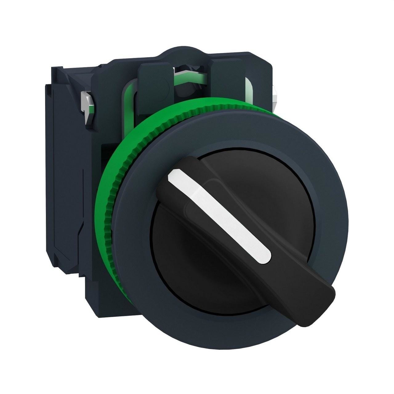 Schneider Electric - Selector XB5 montaje enrasado 2 posiciones STAY PUT 1 NO abrazadera tornillo