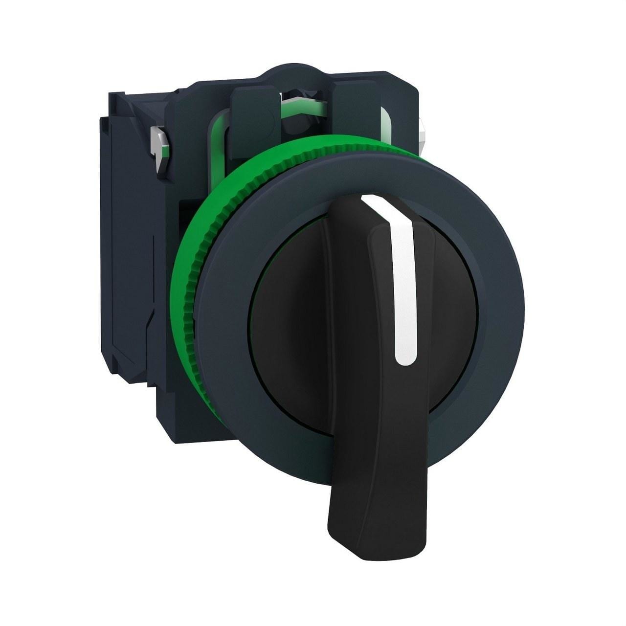 Schneider Electric - Selector XB5 montaje enrasado maneta larga 3 posiciones retorno al centro 2 NA