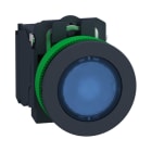 Schneider Electric - Pulsador luminoso XB5 montaje enrasado azul LED 24V AC 1 NA+1 NC color negro