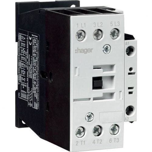 HAGER - Contactor 3P+1 NA 25A AC3 230/240V 50/60Hz