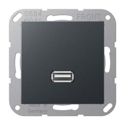 JUNG - PLACA USB LACADO ANTRACITA MATE