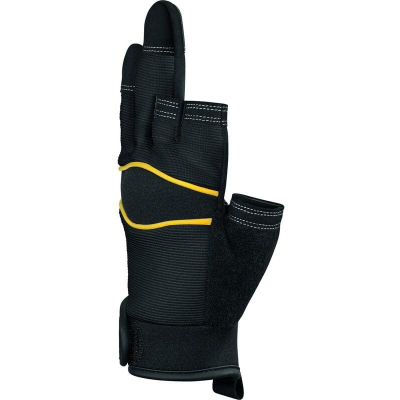 DELTA PLUS - Guante 3 dedos cortados GT VV905 palma piel sintética negro 9