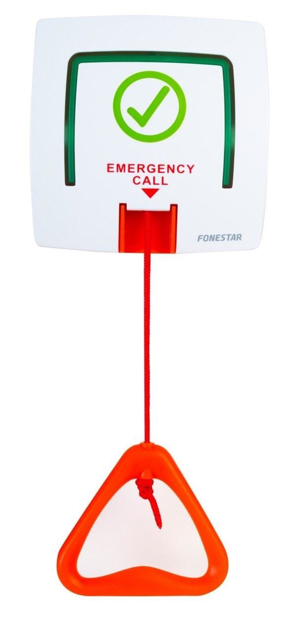 FONESTAR - Tirador de baño para llamada al personal sanitario + pulsador de cancelación alimentación PoE blanco