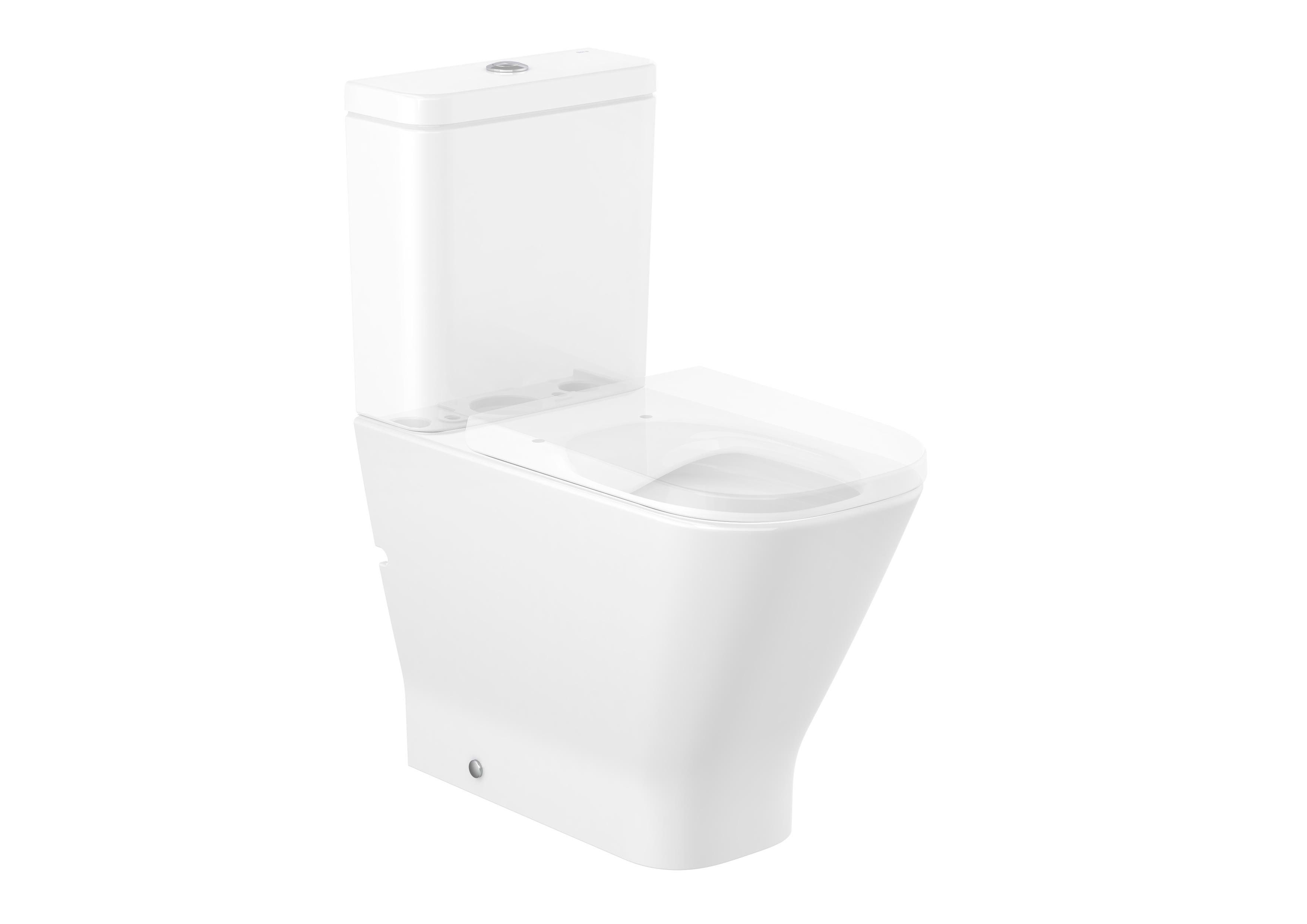 ROCA - Taza tanque bajo Comfort Rimless The Gap Square salida dual blanco