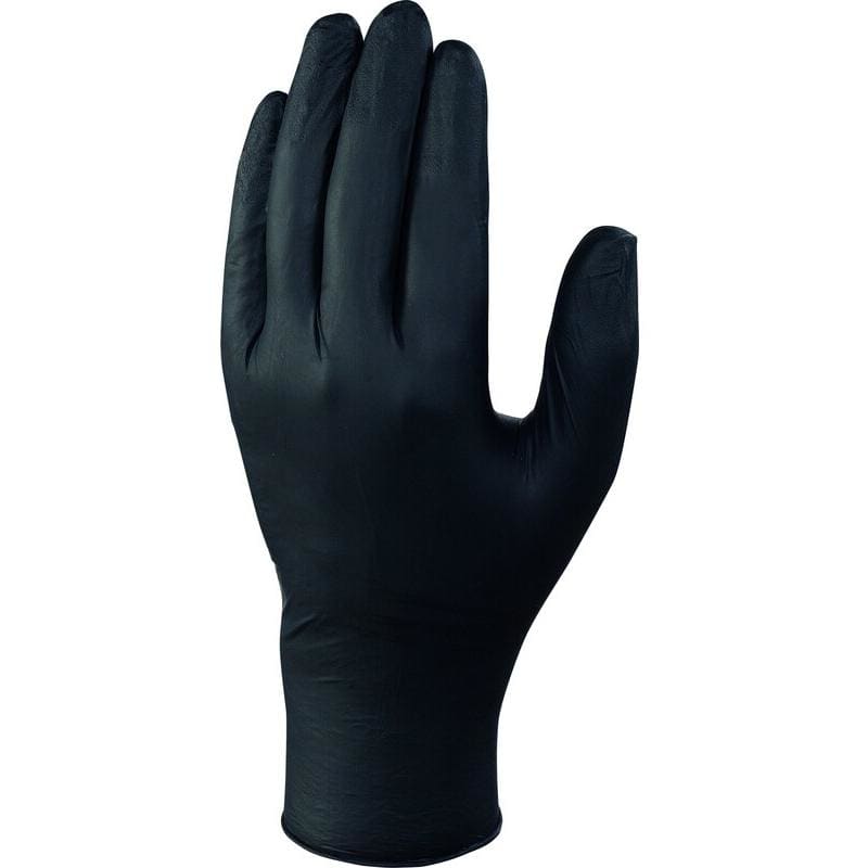 DELTA PLUS - Juego guantes nitrilo no empolvado negro 6/7 (100u)