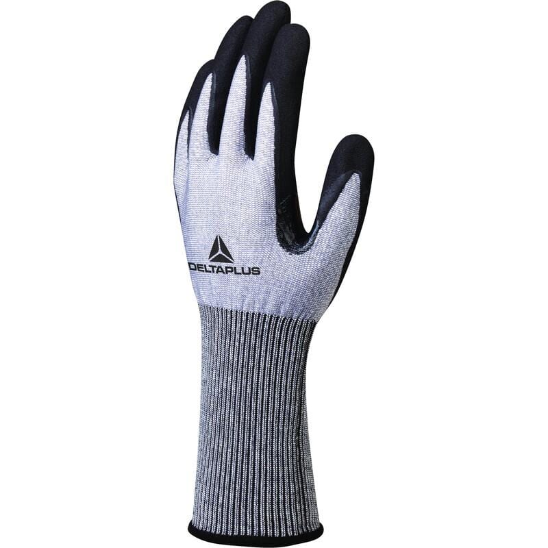 DELTA PLUS - Guante tricotado fibra palma nitrilo VENICUTC01 gris negro talla 9