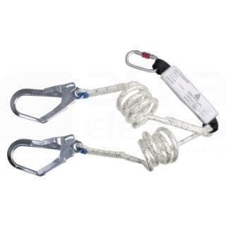 DELTA PLUS - Anticaídas absorbedor de energía doble cuerda de 2m + 1 AM002 + 2 AM022 blanco / negro