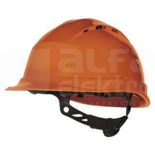 DELTA PLUS - Casco obra ventilado polipropileno ajuste rotor naranja