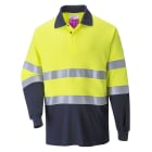 Sin Marca - FR74 - Polo bicolor ignífugo y antiestático Amarillo/marino T/M