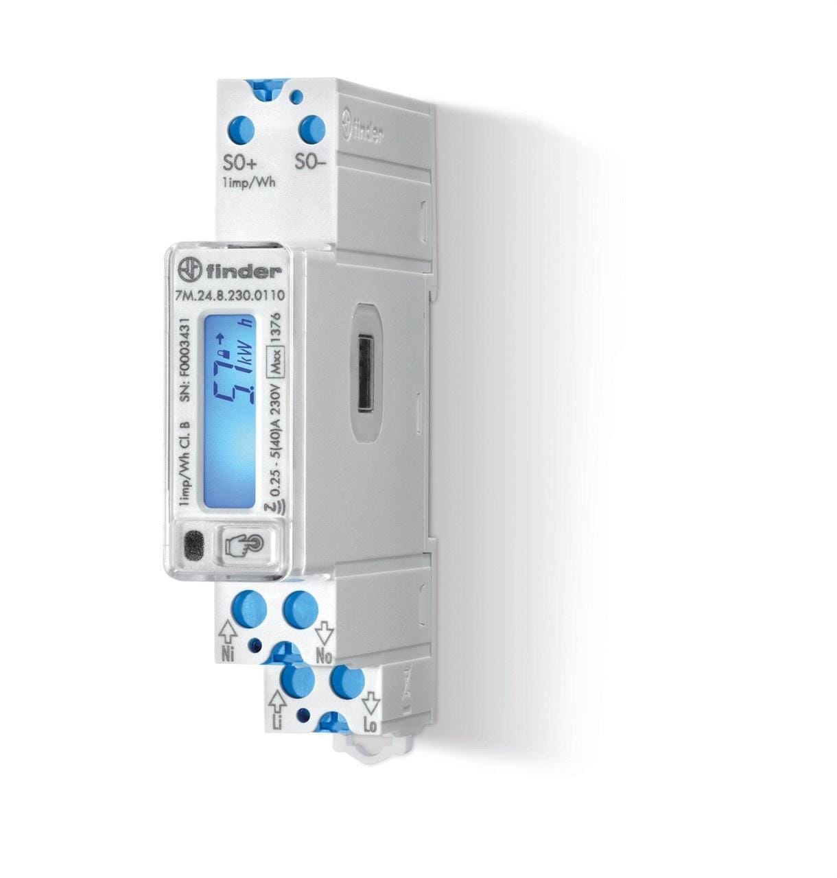 FINDER - CTDORENG.MONO 7M NFC,VISUALIZADOR DIG.PANT.LCD RETROILUMINADA,40A/230V AC,MULTIF