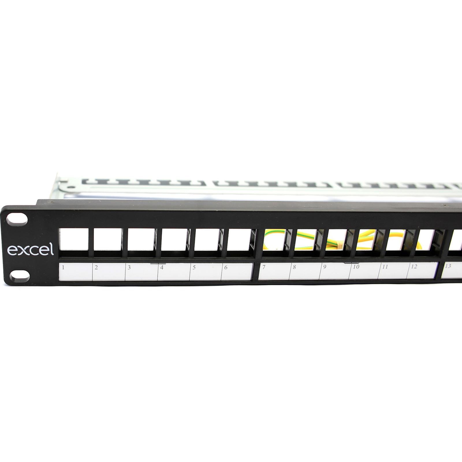 EXCEL - PANEL PARCHEO VACIO 24 RJ45 KEYSTONE 1U NEGRO