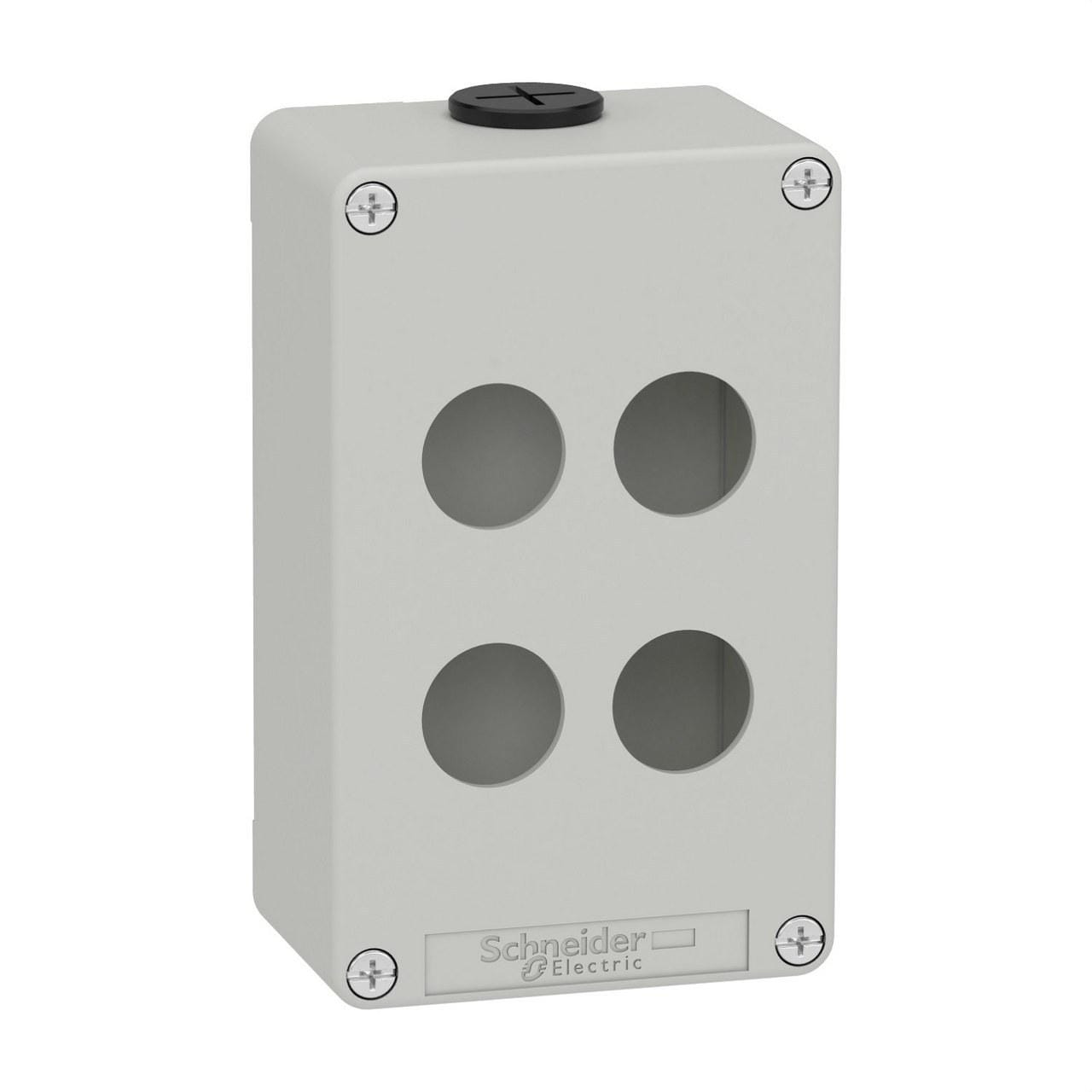 Schneider Electric - Caja vacía con 4 orificios gris