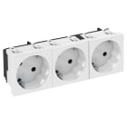 OBO BETTERMANN - Toma eléctrica triple 33° conexión a tierra STD-D3S RW3