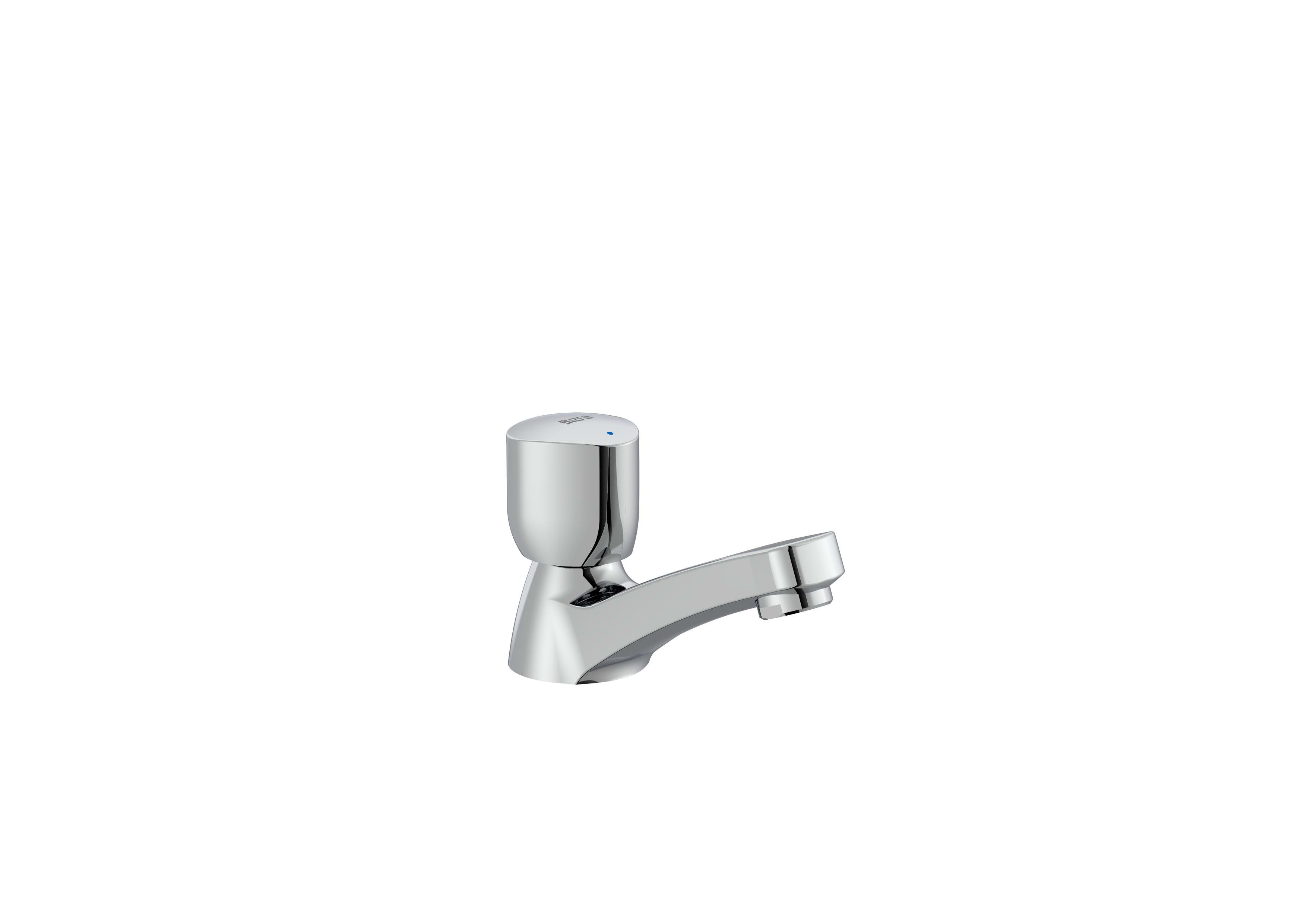 ROCA - Grifo de repisa lavabo Brava con aireador índice azul cromado