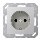 JUNG - Base enchufe Schuko® automático protección niños aluminio