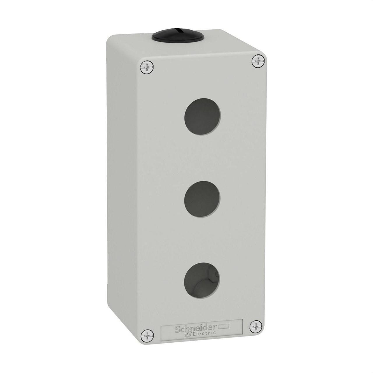 Schneider Electric - Caja vacía con 3 orificios gris