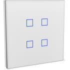 DINUY - Pulsador KNX 4 botones cristal blanco marco cromo