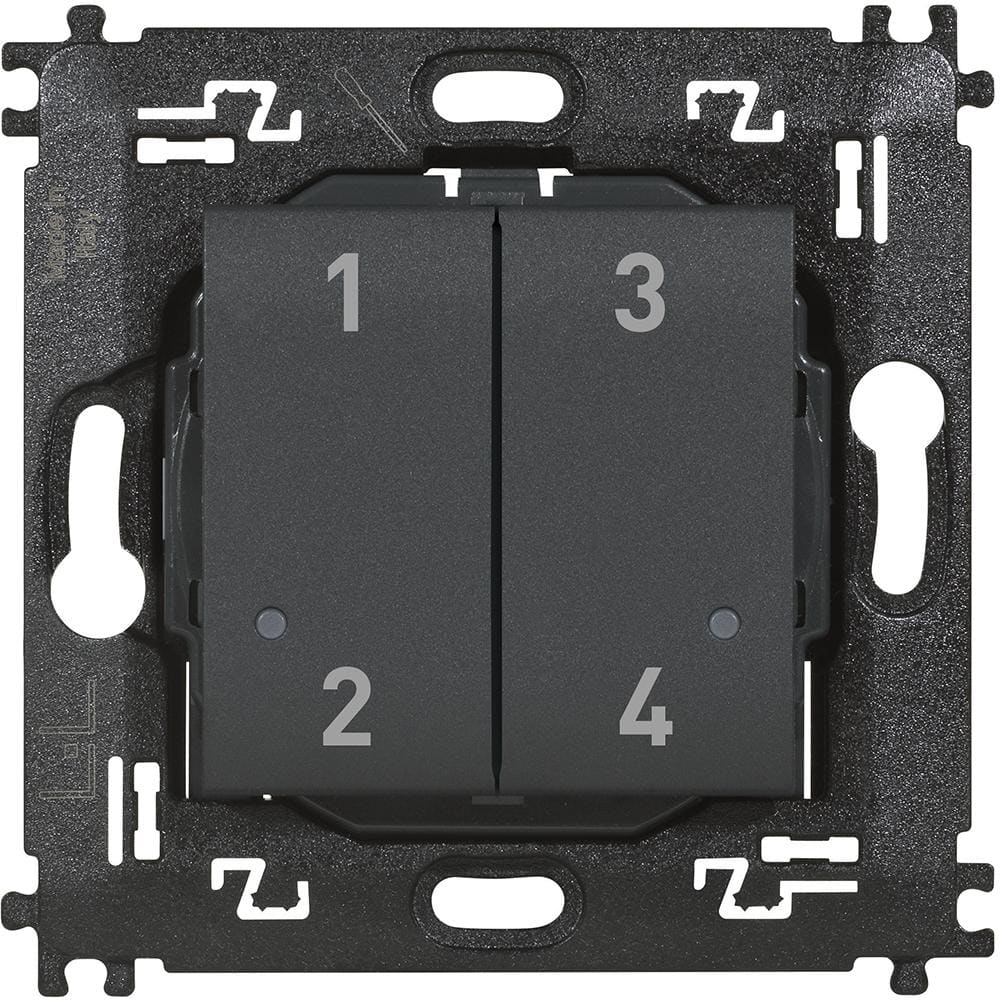 BTICINO - Comando inalámbrico de cuatro escenarios Living Light with Netatmo - Antracita