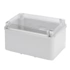 GEWISS - Caja de derivación con fondo de alta capacidad atornillada tapa transparente baja con tornillo paredes lisas 190x140x110mm gris RAL7035 IP56
