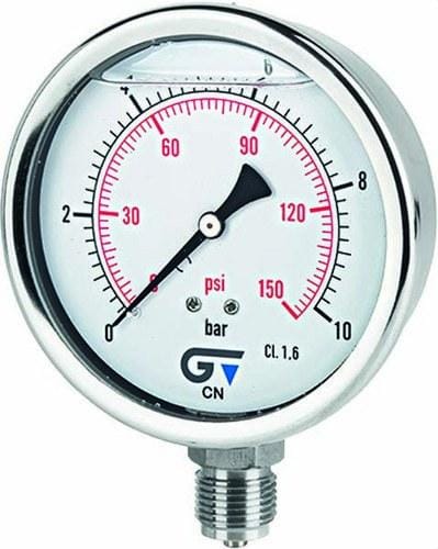 GENEBRE - Manómetro con glicerina diámetro 100 salida inferior 0-25b-0-400PSI