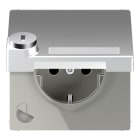 JUNG - Enchufe con tapa abatible / muelle retroceso LS aluminio