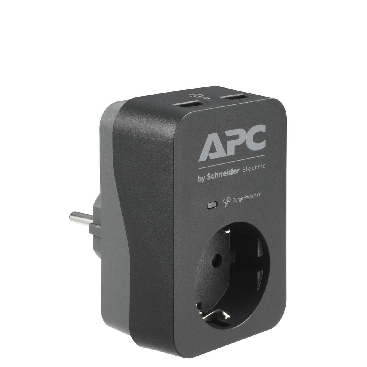 APC by Schneider Electric - Regleta APC Essential SurgeArrest 1 Outlet 2 USB Ports Black 230V Germany