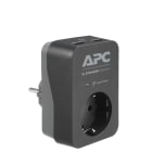 APC by Schneider Electric - Regleta APC Essential SurgeArrest 1 Outlet 2 USB Ports Black 230V Germany