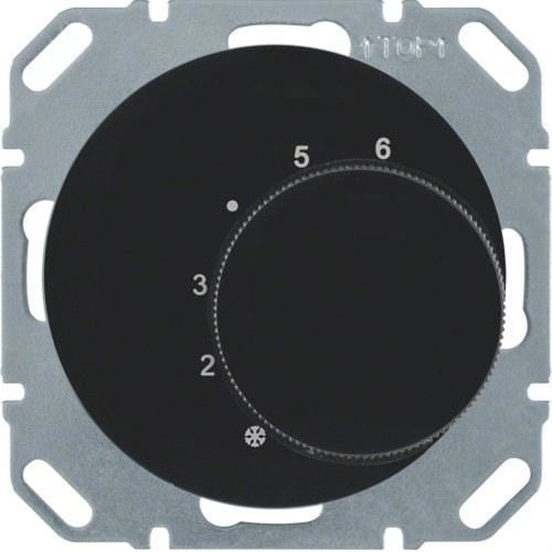 HAGER - Termostato conmutador R1/R3 negro brillo