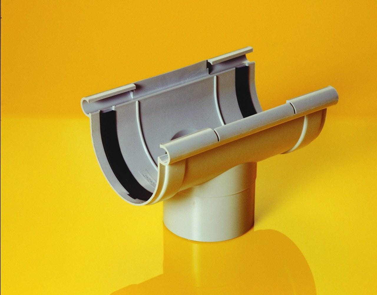 ADEQUA - Bajante central circular 152-C modelo CA-185 gris claro RAL9018