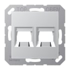 JUNG - Placa modular Jack-Radiall 2 tomas A aluminio