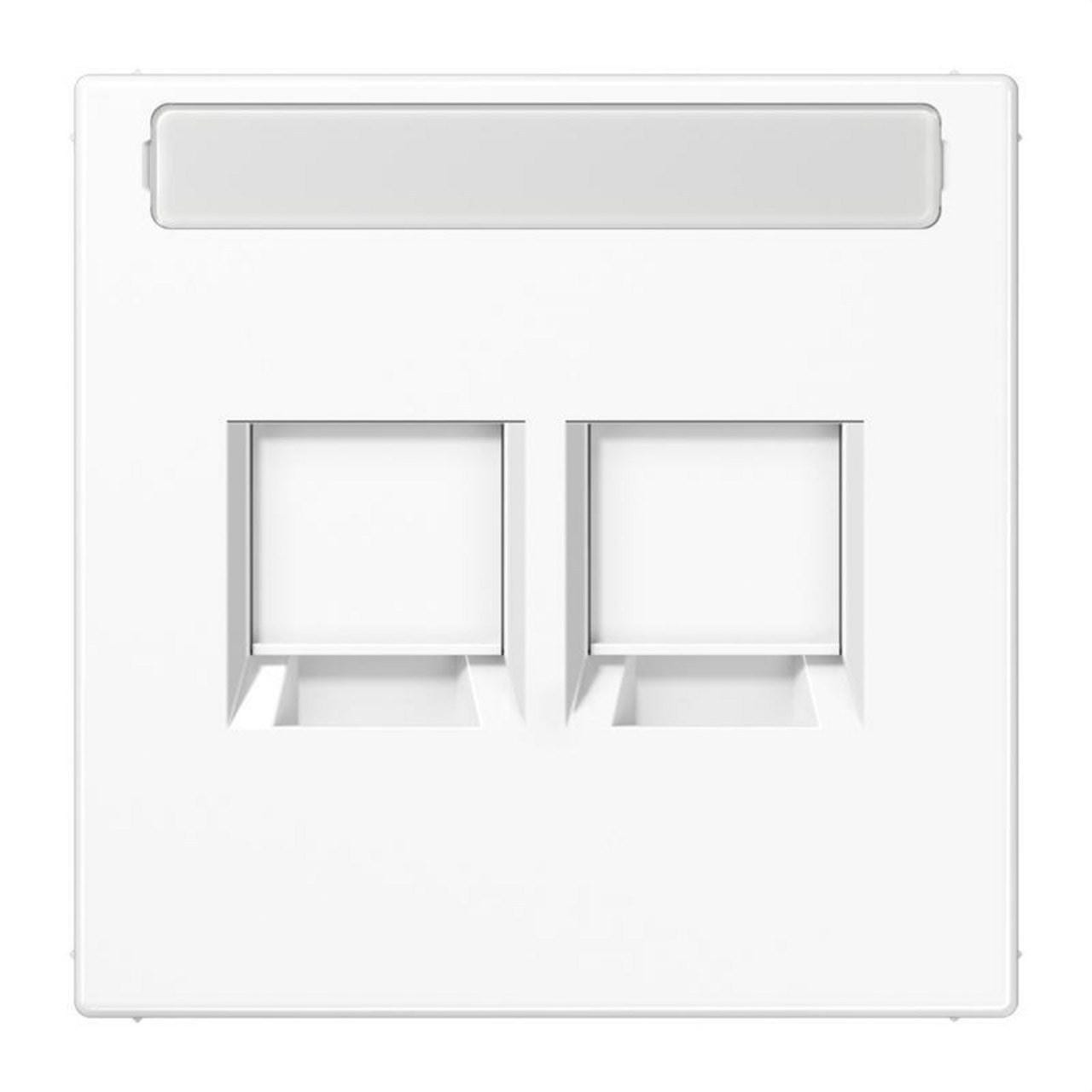 JUNG - Placa modular Jack 2 tomas inscripción LS blanco alpino