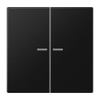 JUNG - TECLA X2 CON VISOR LS NEGRO MATE