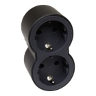 LEGRAND - Adaptador doble 2x2P+T de entrada frontal. Color negro