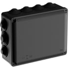 SOLERA - Caja estanca de conexión IP55 IK08 220x170x80mm cierre con tornillos 1/4" con 12 conos diámetro 32mm / 2 conos diámetro 40mm negra