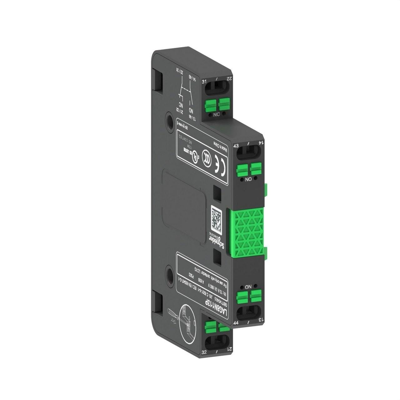 Schneider Electric - Bloque de contactos auxiliares 2 NA terminal push-in montaje lateral