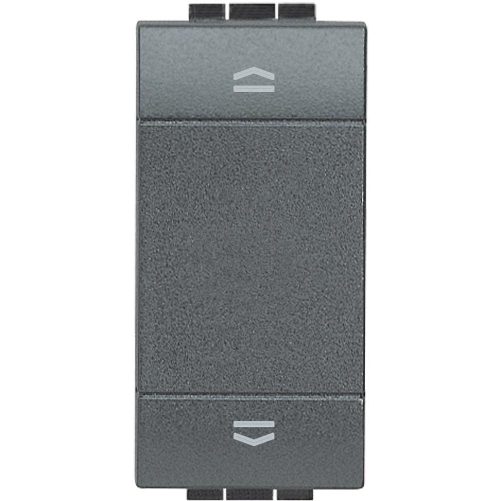 BTICINO - Pulsador doble Livinglight interblocado para persianas - 1 módulo - Antracita