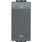 BTICINO - Pulsador doble Livinglight interblocado para persianas - 1 módulo - Antracita