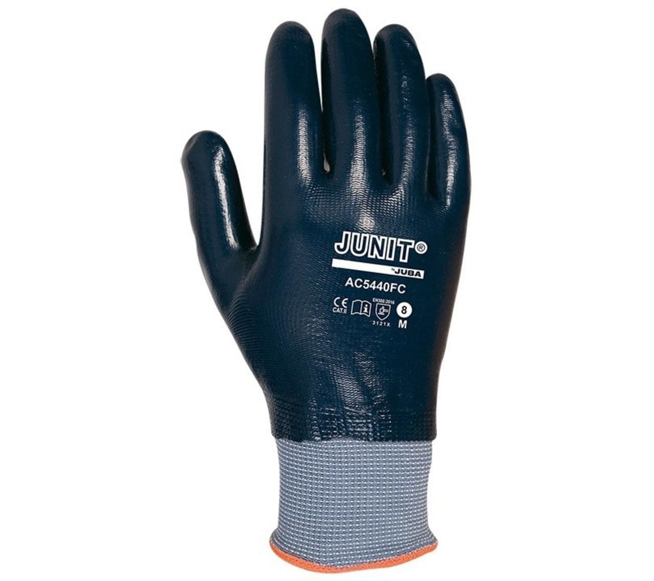 JUBA - Guante de nylon® JUNIT con recubrimiento nitrilo azul talla 7