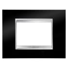 GEWISS - Placa Lux 3 módulos en tecnopolímero negro tóner